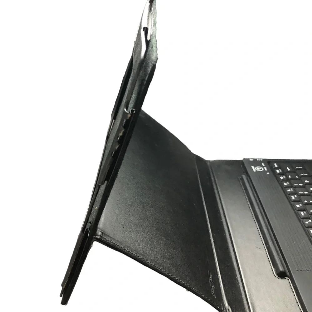 BROOKSTONE IPad cover, keyboard and stand. Black Leather